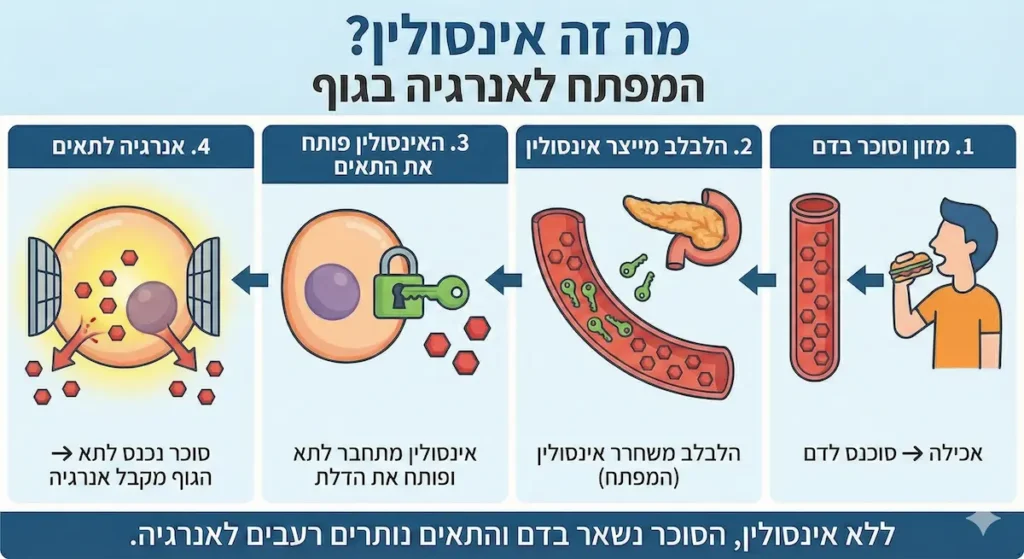 אינפוגרפיקה איך אינסולין עובד